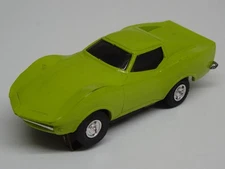 ELDON HO ROAD RACE SLOT CAR CHEVY CORVETTE LIME GREEN