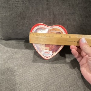 Coca-Cola Heart-Shaped Metal Tin Box Container, Red 1993 Soda Theme