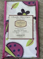 MELLANNI Kids 2 Toddler PillowCases Lady Bugs  Flowers Envelope Style Bright