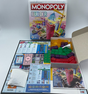 HASBRO MONOPOLY Builder Board Game Family Strategy 3D Buildings NEW Open Box
