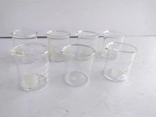 Lot of 7 KIMAX  PYREX 50mL Beakers w/Spout 14000-50 No. 1000 Vintage