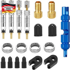 Fahrradventil Kit 19-teilig f&uuml;r Presta Schrader Ventilwartung & Reperatur