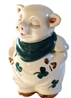 Vintage Shawnee Winnie Smiley Pig Cookie Jar Shamrock Green Clover USA Pottery