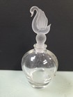 SILVESTRI FROST SWAN STOPPER  CLEAR GLASS PERFUME BOTTLE 5 1/2"H — photo 6