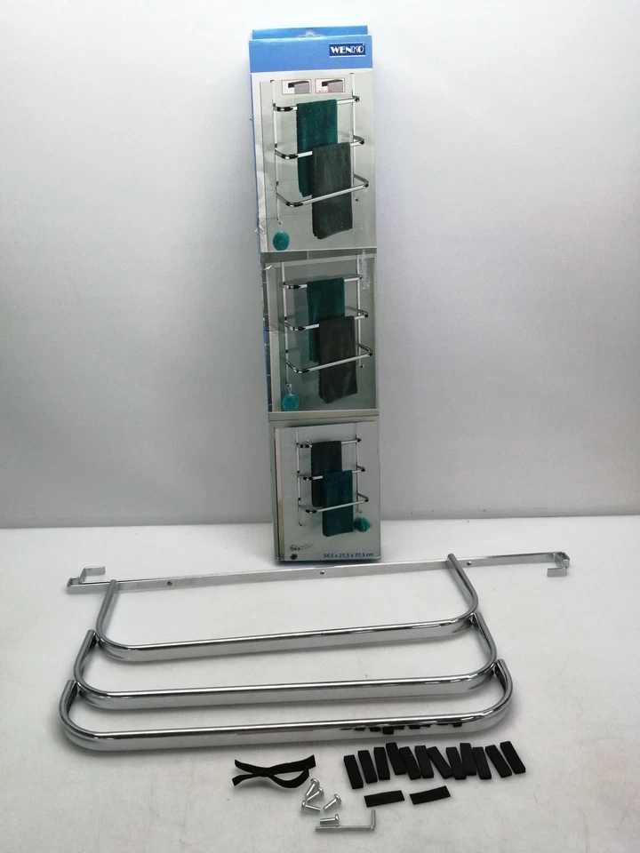 WENKO Portasciugamani Irpinia, per bagno senza foratura, da appendere, acciaio - Immagine 3 di 4