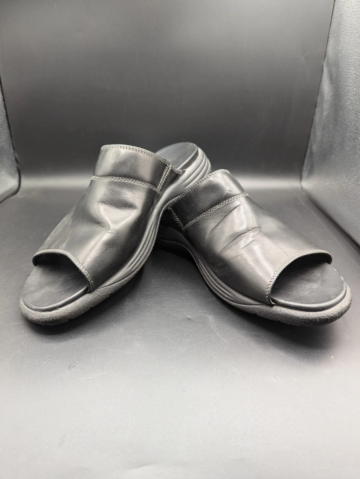 Ecco Sandalo uomo pelle slides nero plateau EU45 US 11