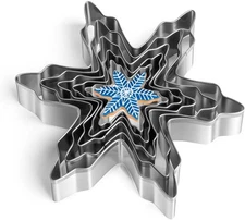 Christmas Cookie Cutters Set 5pcs Stainless Steel Snowflake Baking Shapes