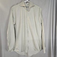 Stenstroms Shirt Mens 16.5 42 Green Check Fitted Twofold Super Cotton Office