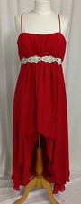 Long/Short Formal Occasion Bridesmaid Dress Party Evening Prom Chiffon RED LG