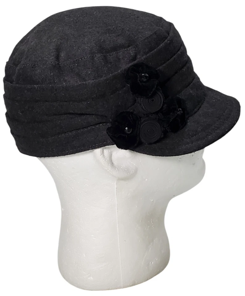 Nine West Fashion Women Hat Twill Beret Summer Hat w/Floral - Image 4 of 4