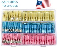 220/100x Waterproof Heat Shrink Spade Wire Connectors Electrical Crimp Terminals