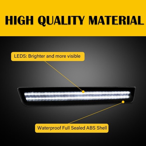 2set For 15-22 Dodge Challenger White LED Front Bumper Side Marker Light Lamp - Picture 8 of 16