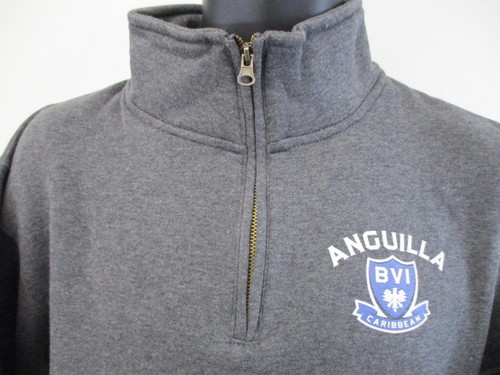 New Anguilla BVI Caribbean Adult Mens Size M Medium 1/4 Zip-Jacket - Picture 4 of 7