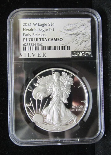 2021-W PROOF SILVER  AMER EAGLE - TYPE 1  - EARLY RELEASE - NGC PF 70 ULT CAMEO