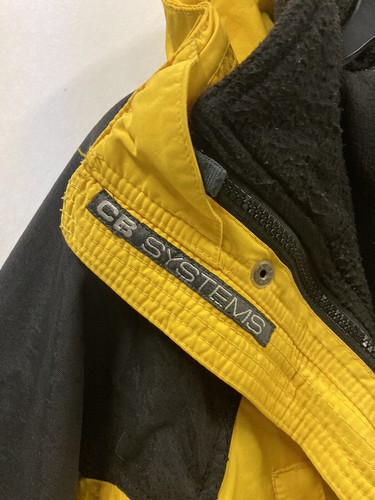 Vtg CB Sports Men’s Ski Jacket hooded Retro Color Block Purple Yellow Size Small - Picture 4 of 12