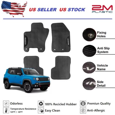 Floor Mat Rubber fits Jeep Renegade 2020-2015 Custom Model 2MPLASTIC