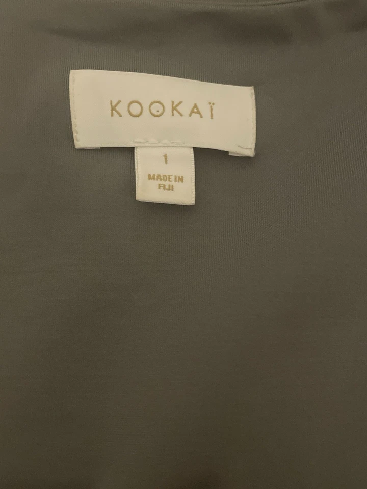 Kookai Women's Dress Size 1 XS 6 Grey Long Sleeve Bodycon Deep V - image 3 of 4