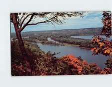 Postal Vista Panorámica Río Mississippi y Prarie du Chien Wisconsin EE. UU.