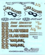 Slixx 8058 Gasser Mini Sheet 34 1/24 1/25 waterslide decal
