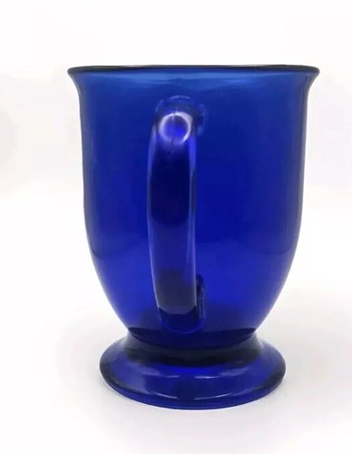 2 Vintage Large Anchor Hocking Cobalt Blue Glass Coffee or Tea Mugs 16 Oz - Picture 7 of 18