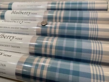 1 Roll MULBERRY HOME for Lee Jofa ANCIENT TARTAN Teal 27”w Wallpaper $268 Retail