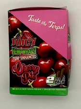 JUICY JAY’S TERP ENHANCED WRAPS CHERRY PIE FULL BOX 25 PACKS 2 SHEETS PER PACK 