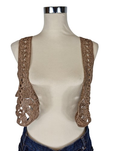 Women Gilet Day Birger Et Mikkelsen Real Metallic/Cotton Embroidered Copper Top - Picture 6 of 14