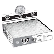 Half-Dollar (50 Cent) Size Coin Tubes (100 Count) - Official Whitman