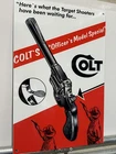 Vintage Style Colt Officers Model  Gun Heavy Steel Metal Top Quality Sign