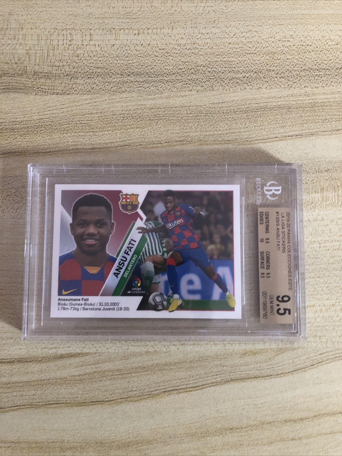ANSU FATI BGS 9.5 2019 COLECCIONES ESTE SOCCER#13BIS LA LIGA ROOKIE STICKER 8741