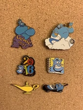 Genie 1992, Genie In Cloud, Genie Car, Genie Lamp Pin Aladdin Lot Of 6