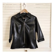 Vertigo Paris Y2k 90s Black Pleather Jacket Small