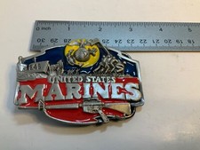 Vintage United States MARINES 649 Belt Buckle 1987 Siskiyou Buckle Co I-50