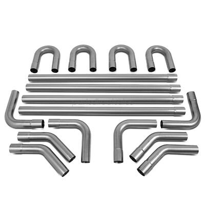 2'' Inch Custom Exhaust Tubing Mandrel Bend Pipe Straight & U-Bend Kit 16 Gauge