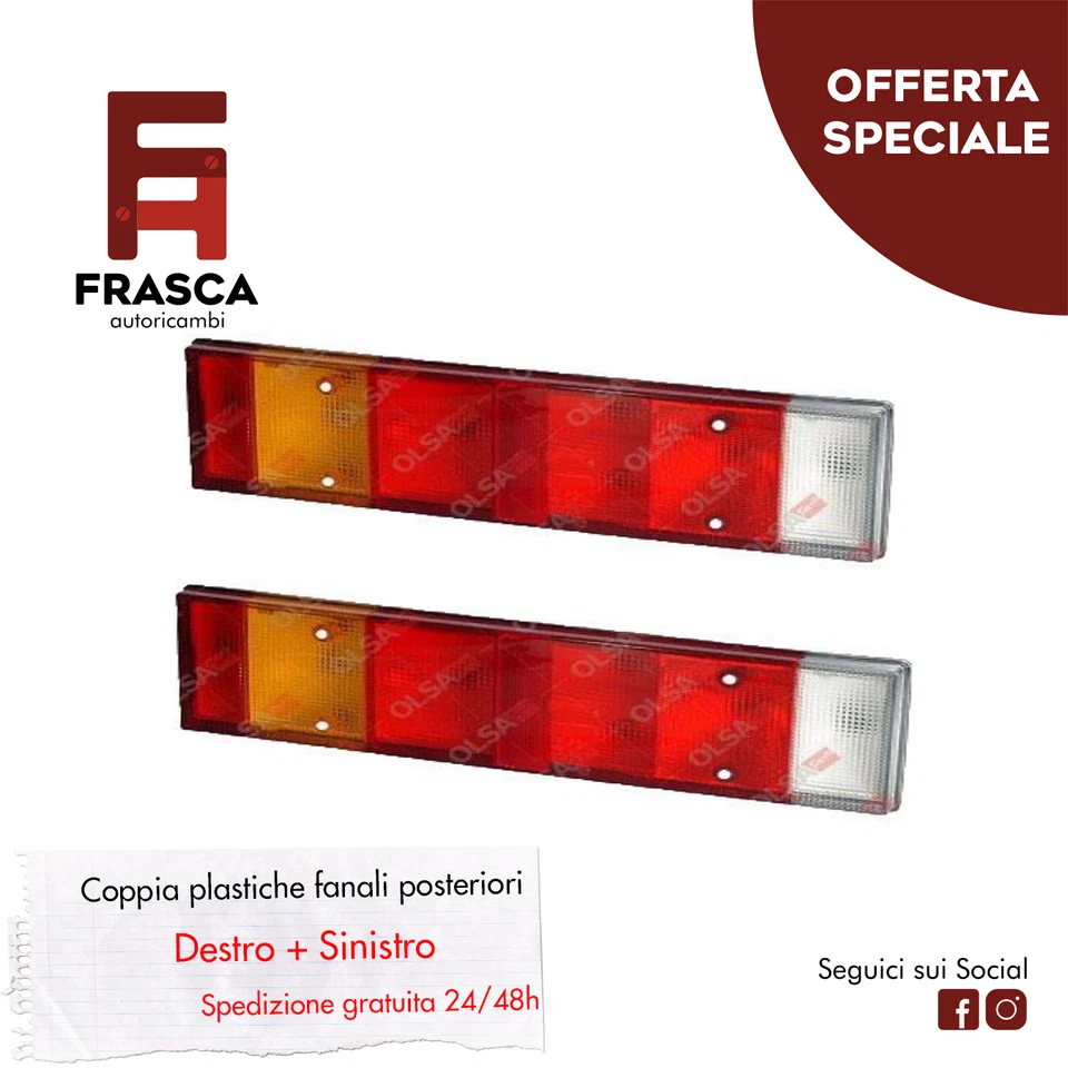 COPPIA LENTI STOP POSTERIORE FANALE FANALINO DX SX IVECO STRALIS EUROTRAKKER MAN