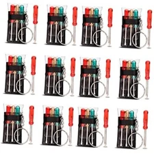  Mini Screwdriver Set with Keychain - Set of 12 - Each Set Includes 3 Screw 