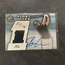 2003 SP Game Used Golf Ben Crane First Tee Shirt/Auto Card #70 #d/1500!