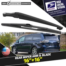 New Rear Windshield Back Wiper Arm Blade Set 16"+16" OEM Replacement All Season