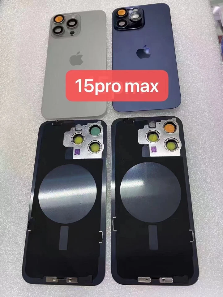 Rear Back Cover Housing Battery Door Frame Replacement For iPhone 15 Pro Max Lot - Image 4 of 4