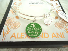 Alex and Ani WIZARD OF OZ, I'M A WITCH WHAT'S YOUR EXCUSE New W/Tag Card  Box