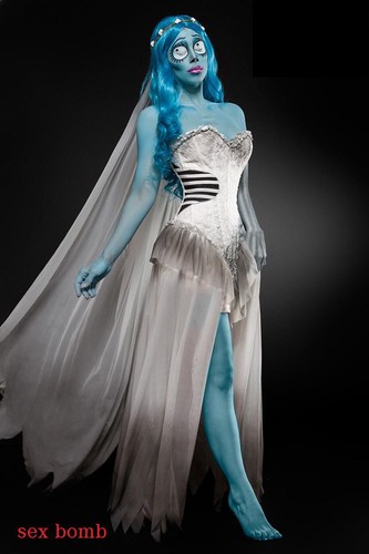 SEXY Completo Costume SPOSA FANTASMA XS,S,M,L,XL,2XL abito,velo,parrucca  GLAMOUR | eBay