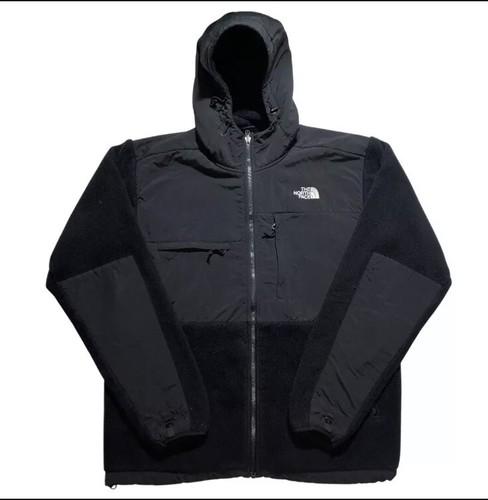 the north face men's denali fleece hoodie jacket black