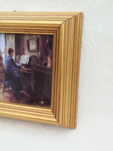 Piastrella artistica in porcellana NORVEGESE Porsgrund nella luce di Harriet Backer - Foto 2 di 3