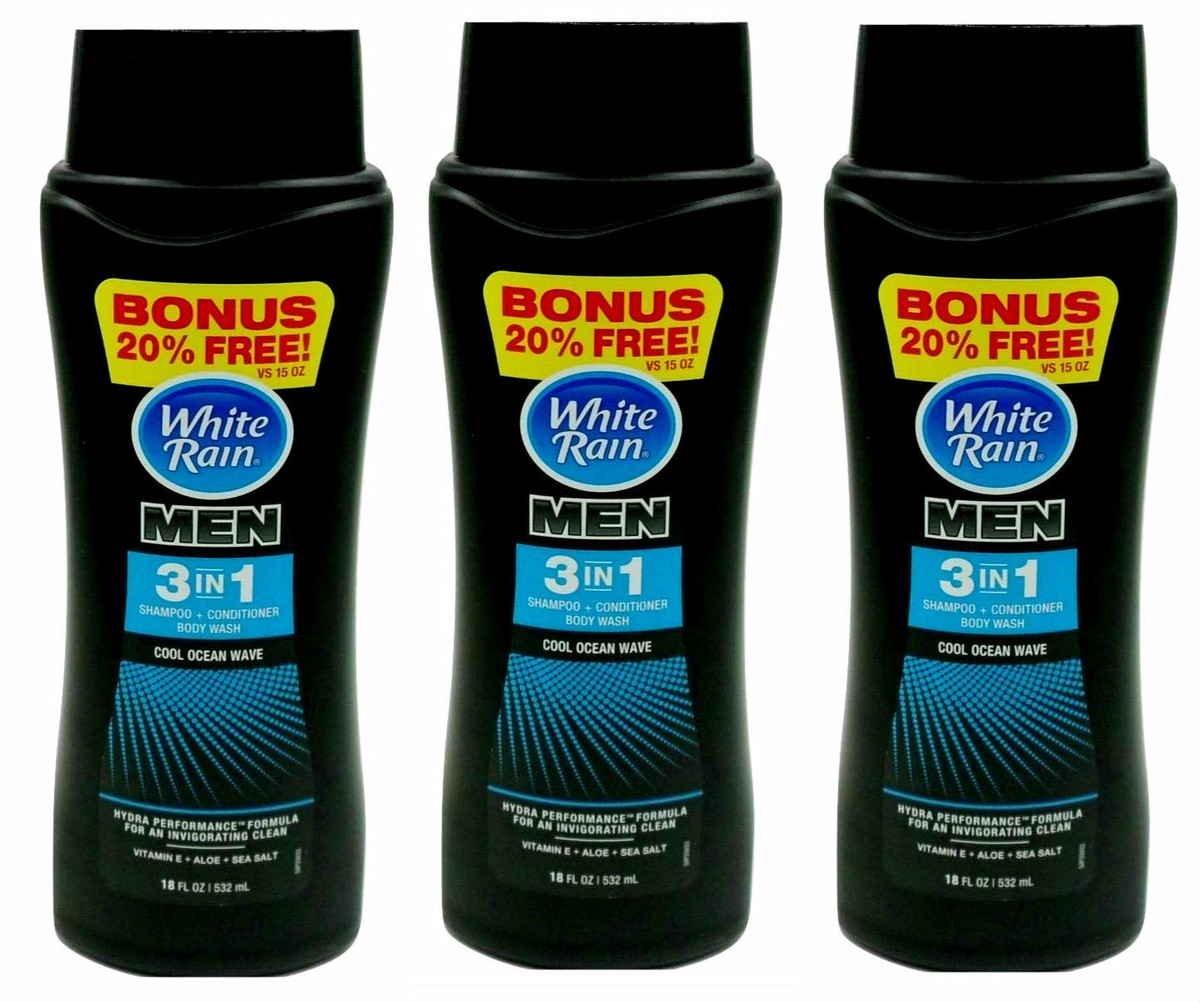 White Rain 3 in 1 Mens Shampoo + Conditioner + Body Wash