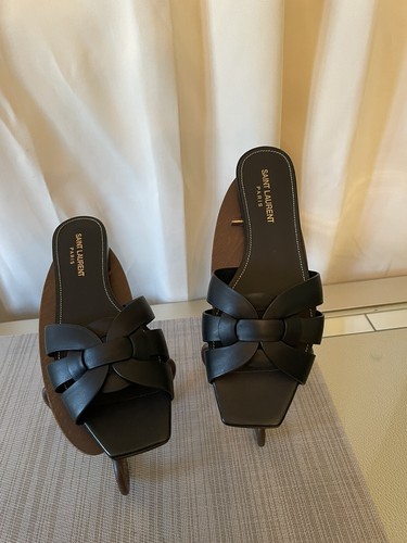 Saint Laurent Tribute Leather Slides | eBay