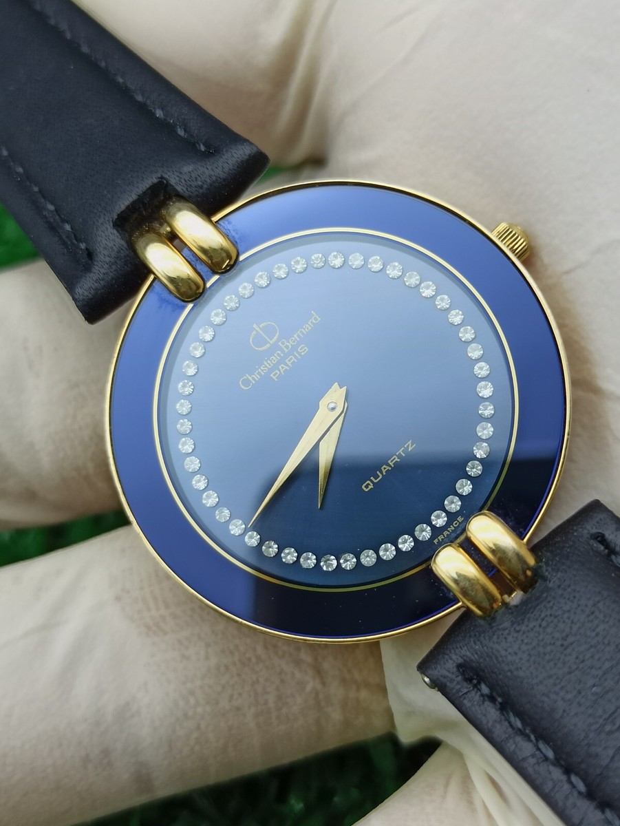 Luxury 90s Christian Bernard Lady Watch Swiss Blue Dial