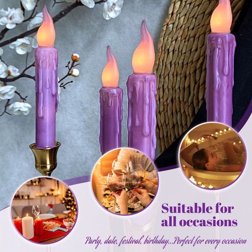 4 Pack Flameless LED Taper Candles with Remote LED Battery Operated Candle - Picture 2 of 4