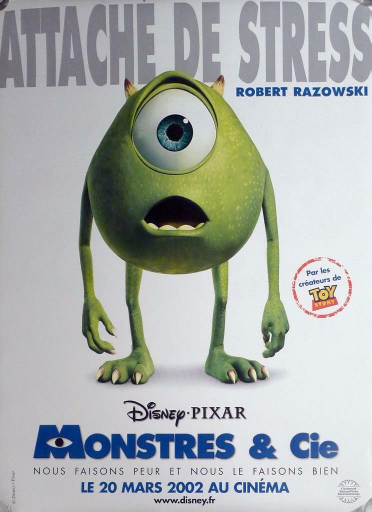MONSTERS INC - DISNEY / PIXAR - ADVANCE STYLE B LARGE FRENCH MOVIE
