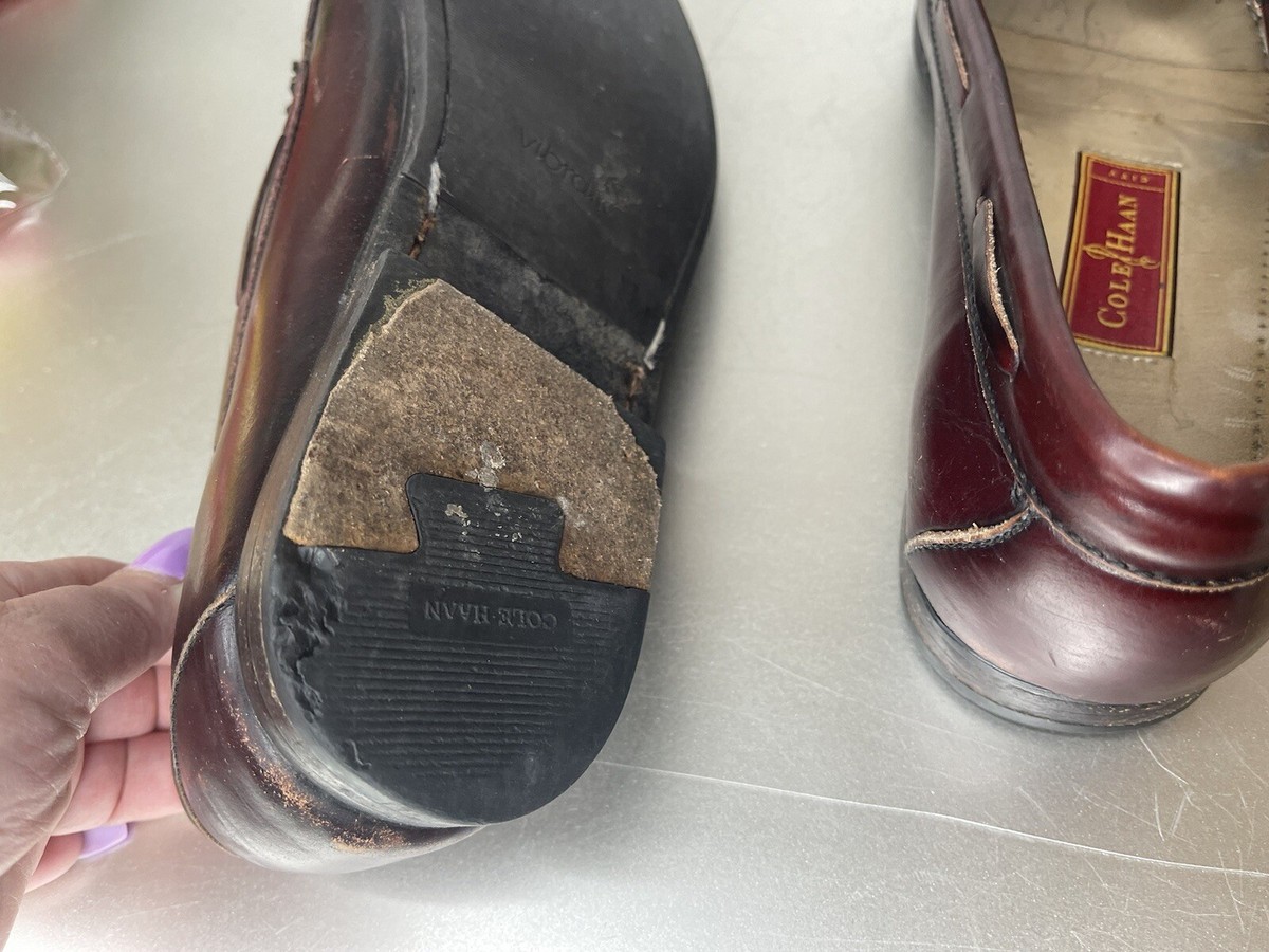 Cole Haan Loafers Mens 9.5 Burgundy Leather Tassel Casual 