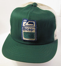Bicep Herbicide Trucker Hat Men Green Vtg Mesh Swingster Novartis Patch Logo Cap